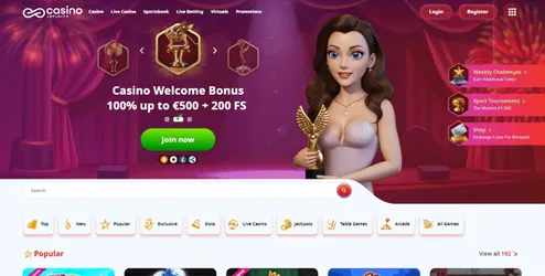 casinoinfinity website screen