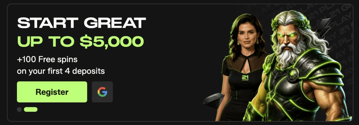 21.com casino welcome bonus icon
