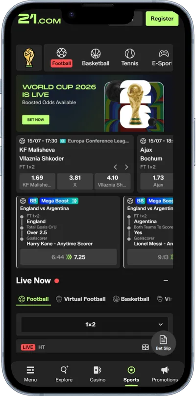 21.com Casino phone sports betting