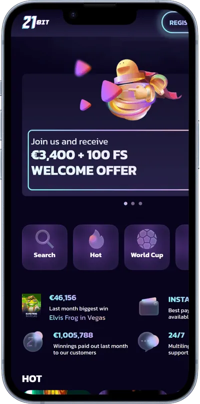 21Bit Casino phone main