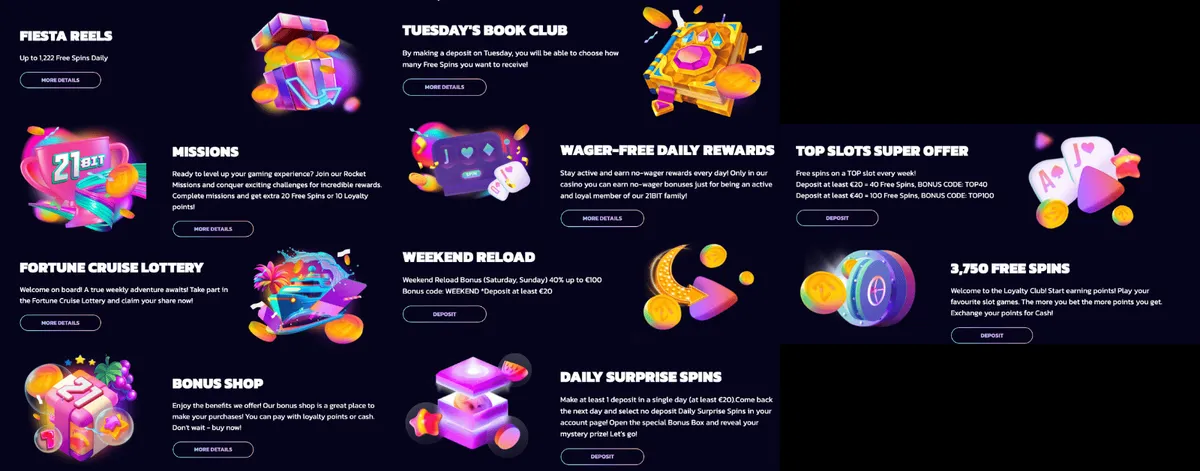 21bit casino promotions icon