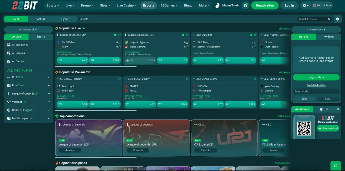 22bit casino esports icon