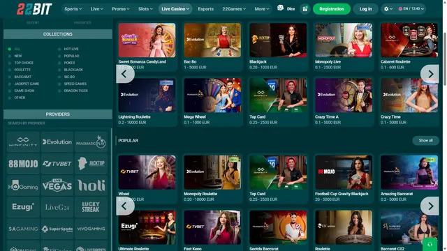 22bit casino live games