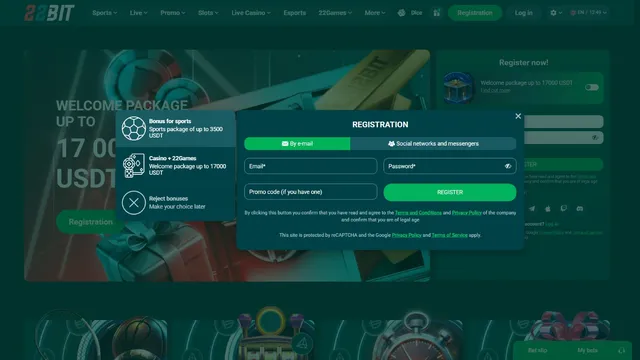 22bit casino registration