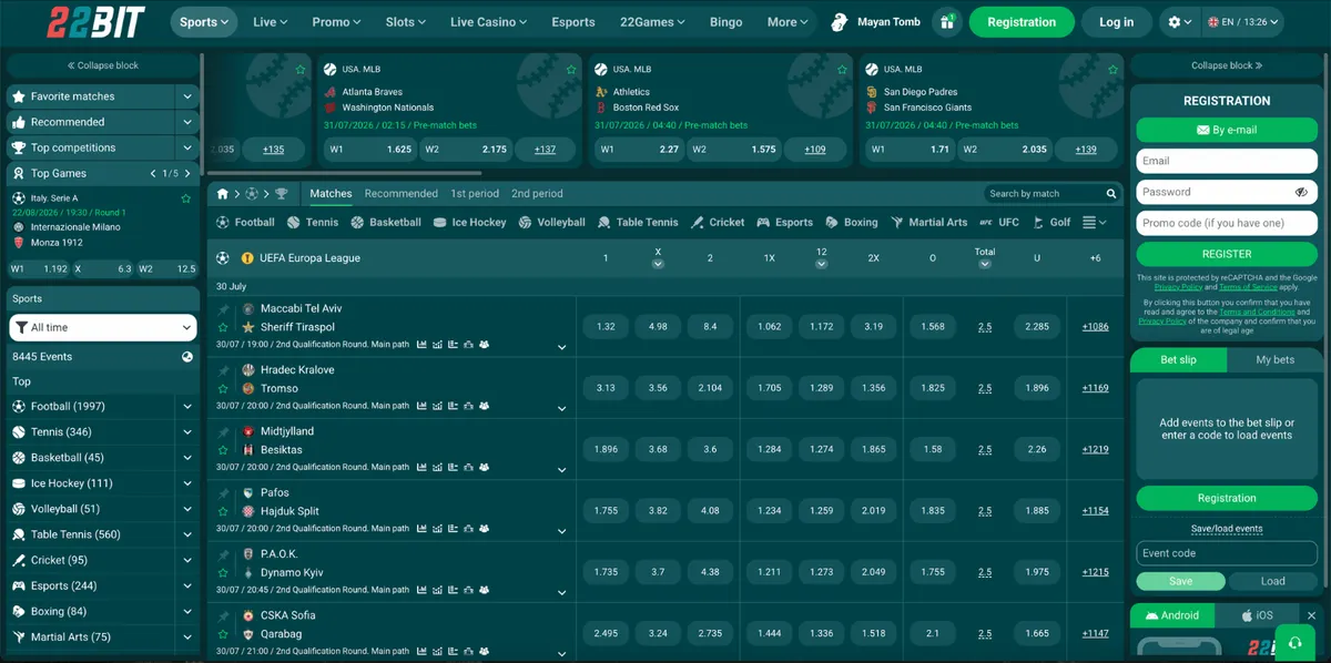 22bit casino sports icon