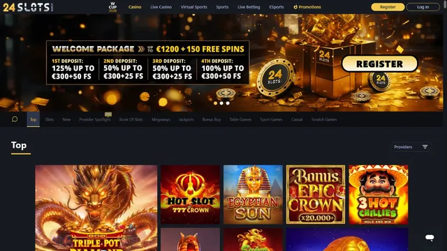 24slots casino website screen