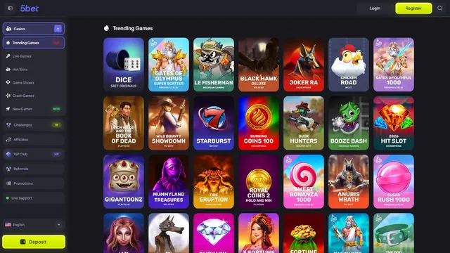5bet casino games