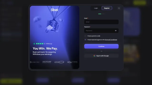 5bet casino registration