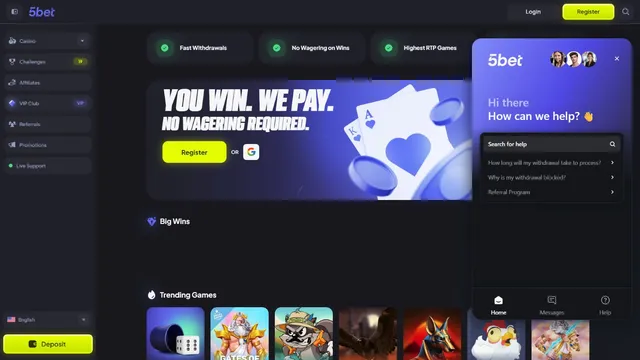 5bet casino support