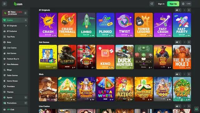 87.com casino games