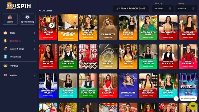 8spin casino live games