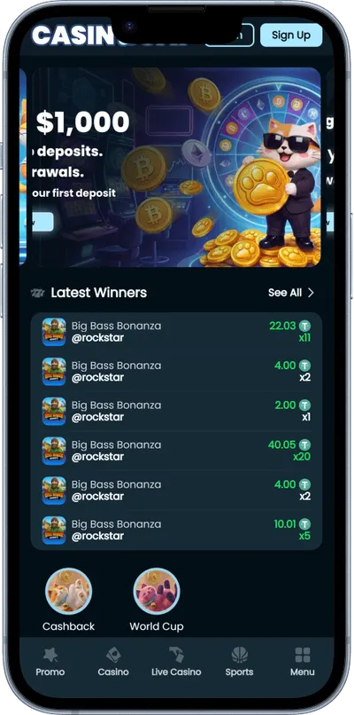 CasinoCat casino phone welcome offer