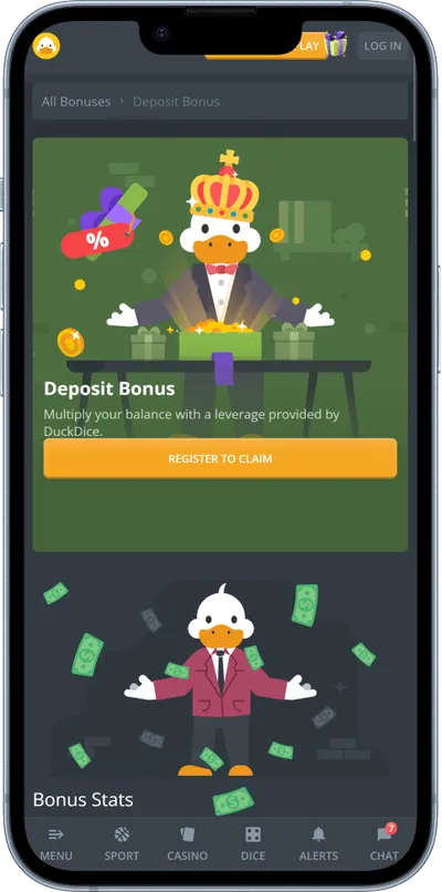 DuckDice Casino phone promo