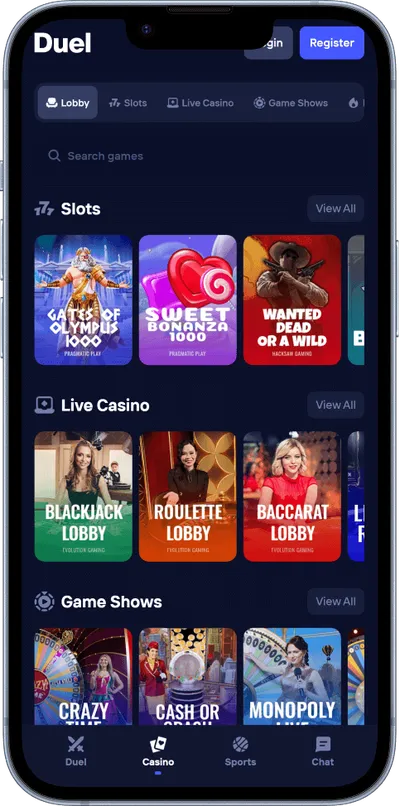Duel Casino phone games