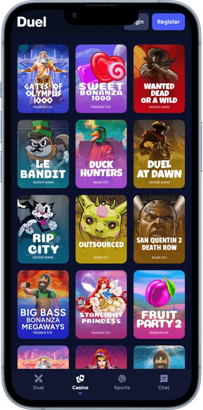 Duel Casino phone slots