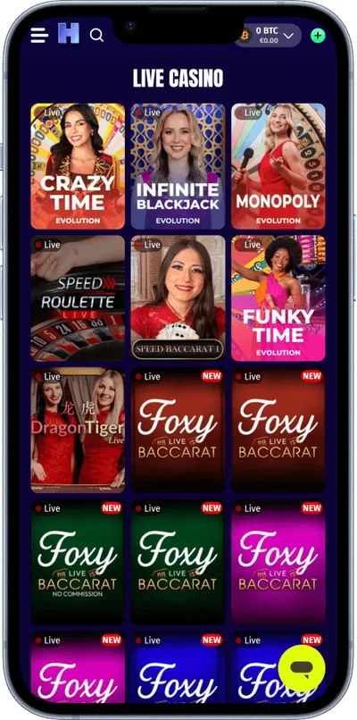 HyperLucky Casino phone live games