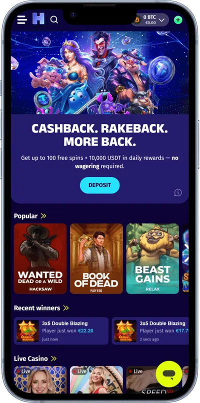 HyperLucky Casino phone main