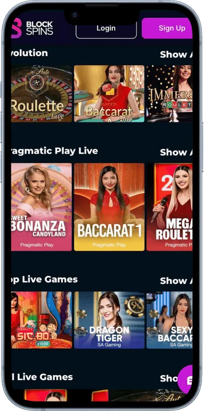 Blockspins Casino phone games