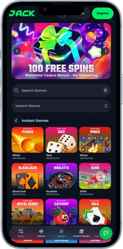 Jack Casino phone games