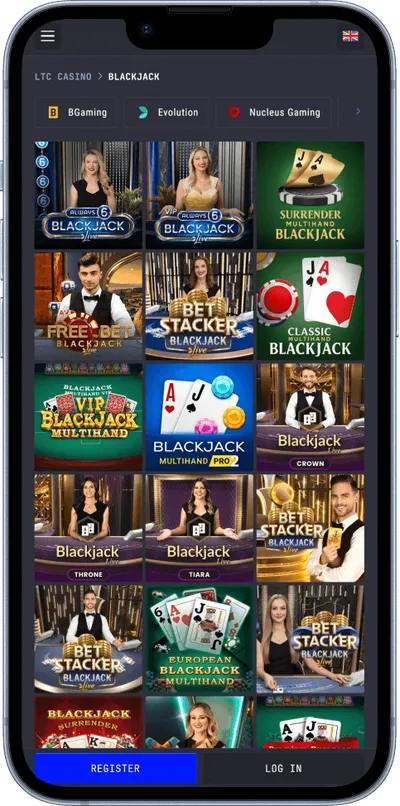 LTC Casino phone live games blackjack