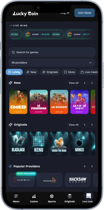 LuckyCoin Casino phone top games