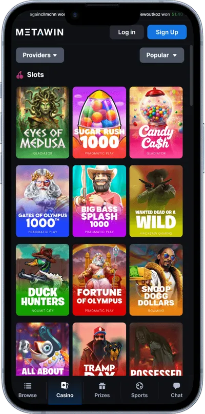 MetaWin Casino phone slots