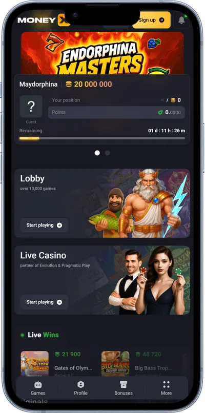 Money X Casino phone games