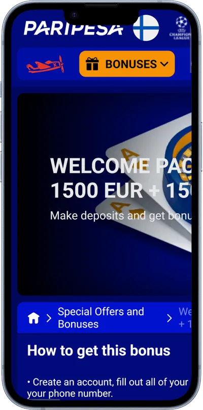 Paripesa Casino phone welcome bonus