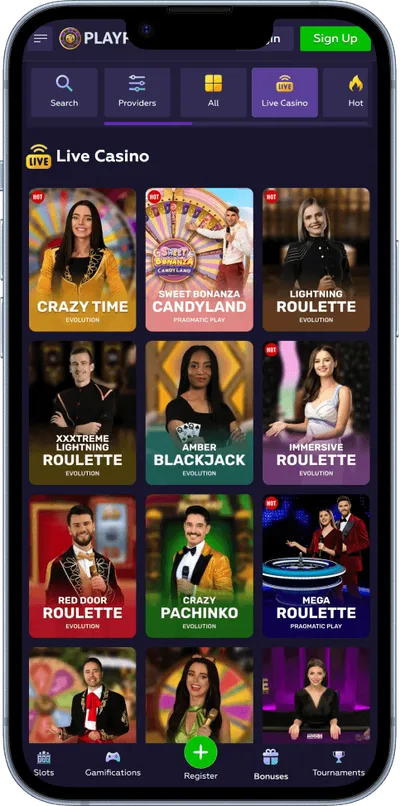 Playfina Casino phone live games