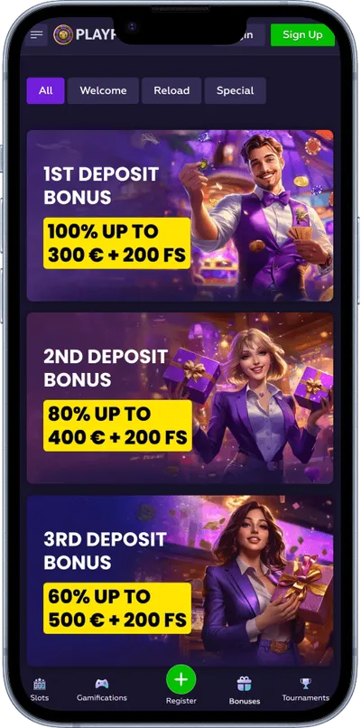 Playfina Casino phone promo