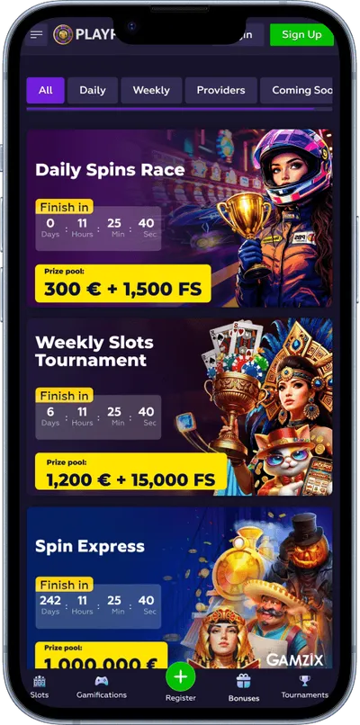 Playfina Casino phone tournaments