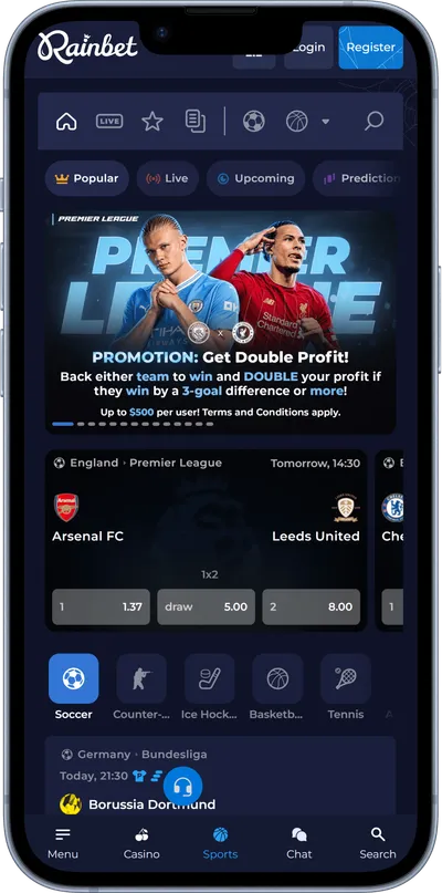 Rainbet Casino mobile sportsbook