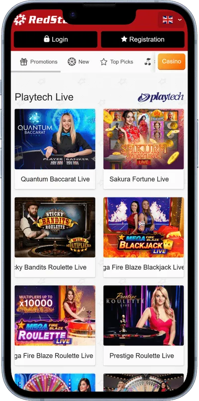 RedStar Casino phone live games