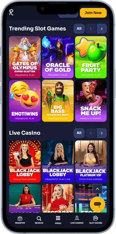 Reybets Casino phone top games