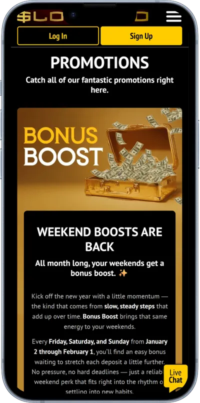 Slotland Casino phone screen promotions