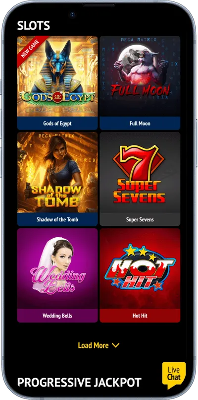 Slotland Casino phone screen slots