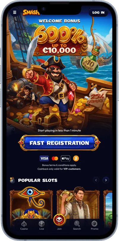 Smash Casino phone welcome bonus
