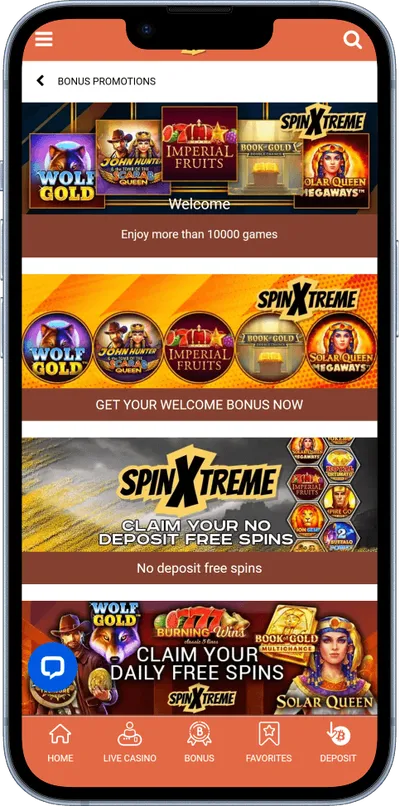 SpinXtreme Casino phone bonuses
