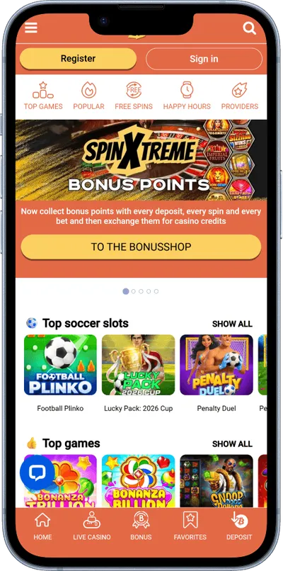 SpinXtreme Casino phone main offer