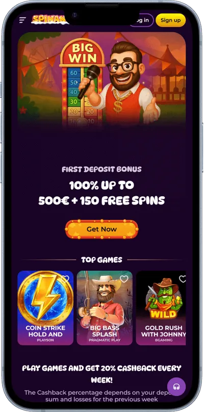 Spinania Casino phone main