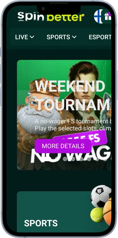 Spinbetter Casino phone main