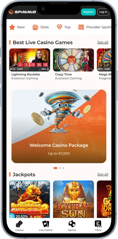 Spininio Casino phone live games