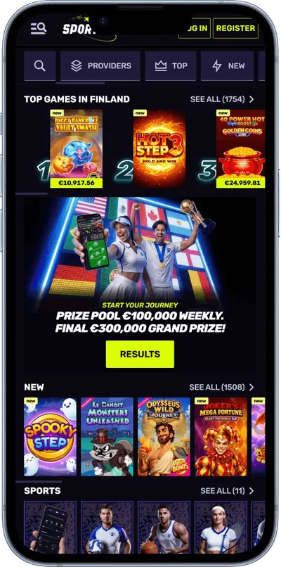 Sportuna Casino mobile games