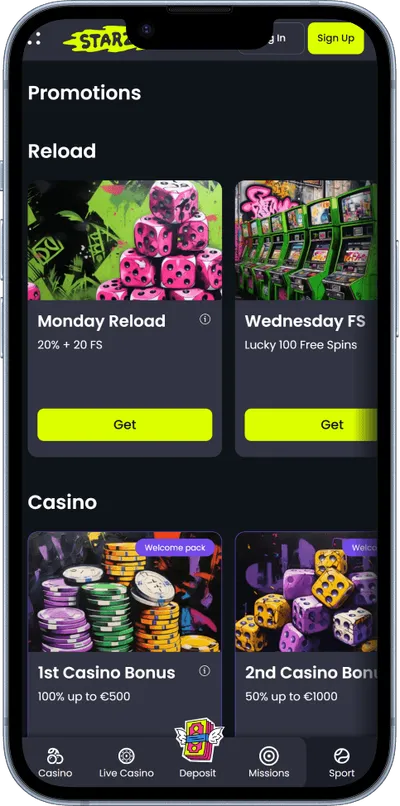Starzino Casino mobile promo