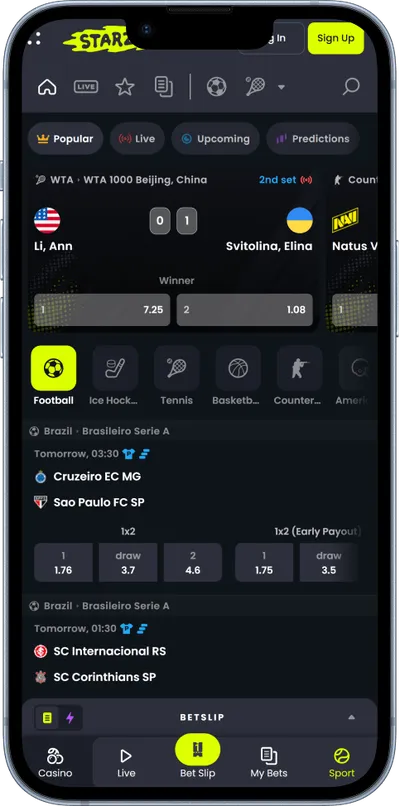 Starzino Casino mobile sports betting