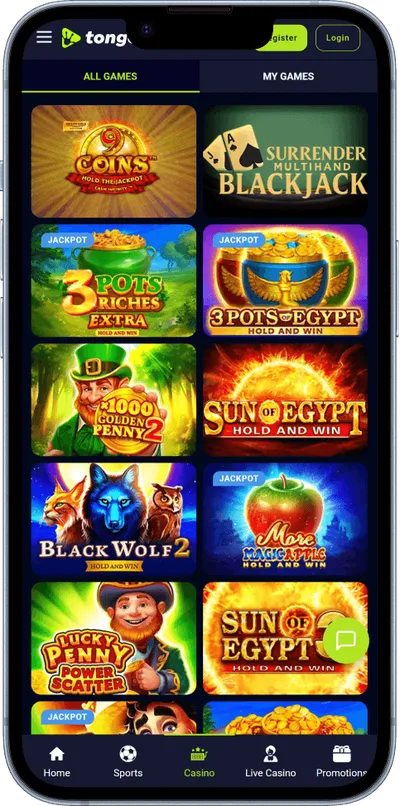 TongoBet Casino phone slots