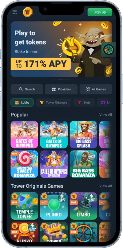 Tower.bet Casino phone top games