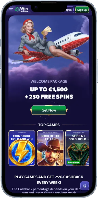 WinAirlines Casino phone main