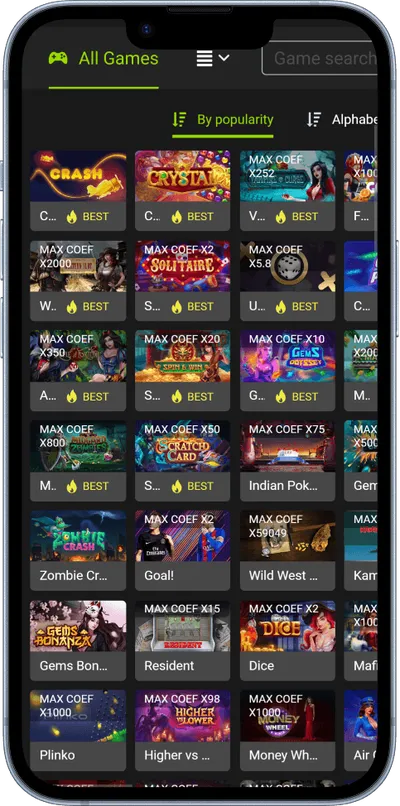 WinWinBet Casino phone top games