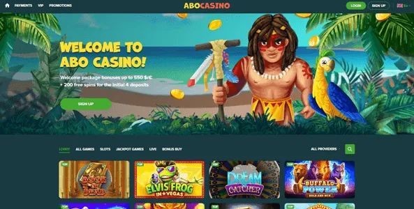 abo casino website screen